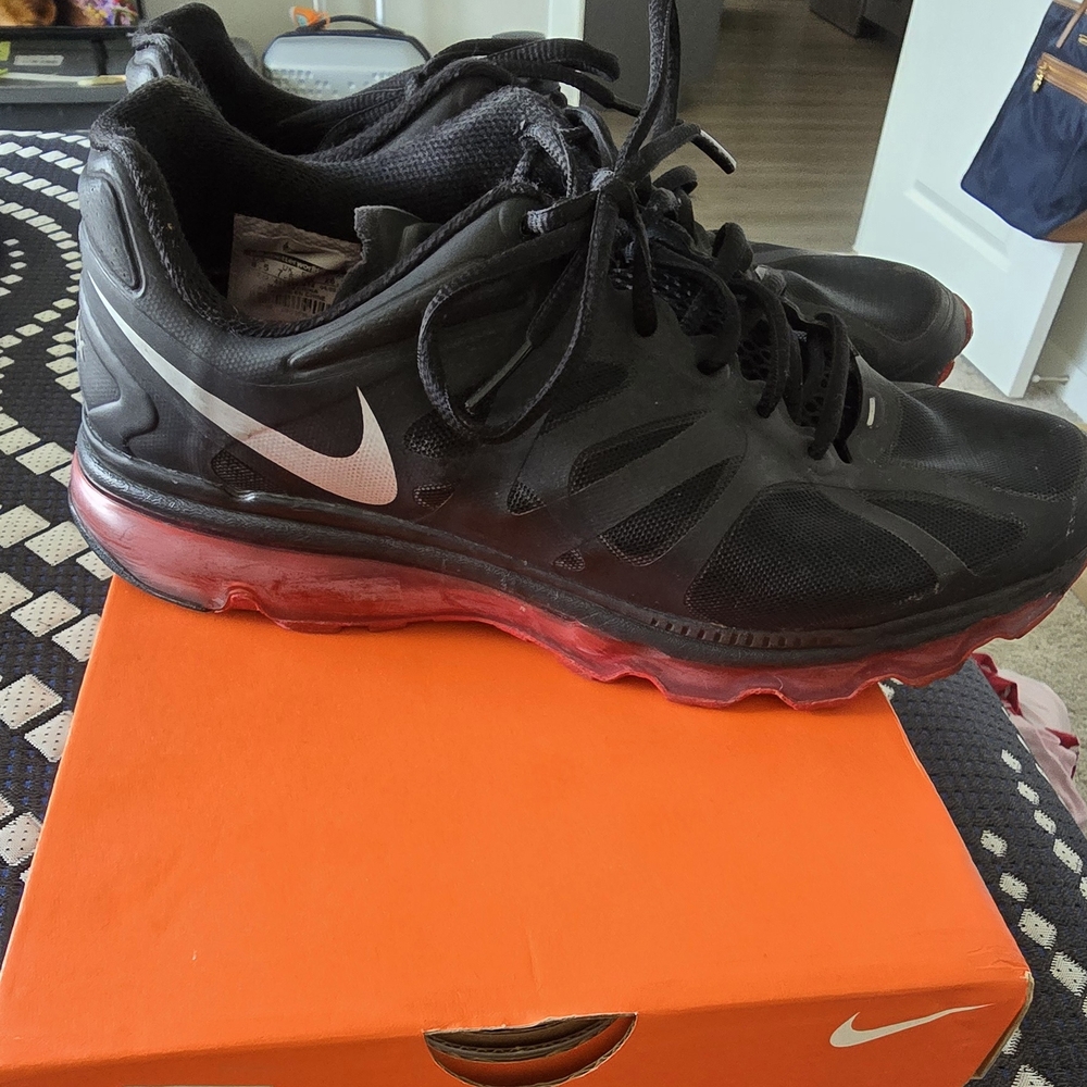 Nike Black Sneakers with Red Soles